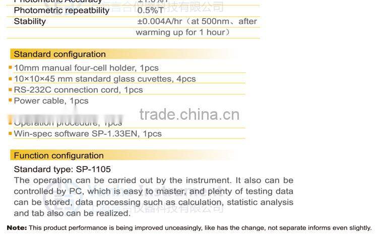 SP-1105/2000 Visible spectrophotometer price cheap