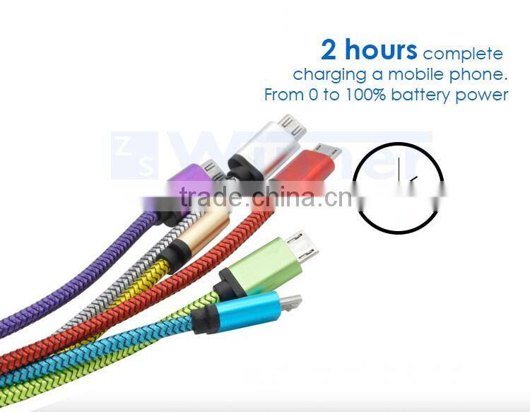 3.3 ft(1M) High Speed Aluminum Shell Nylon Braided USB 2.0 A Male to Micro USB Male Cable