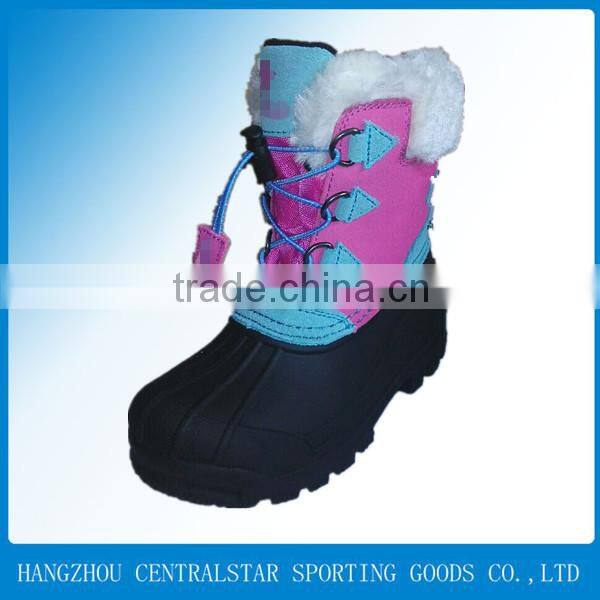 Orange leather warm 2014 child shoe boot