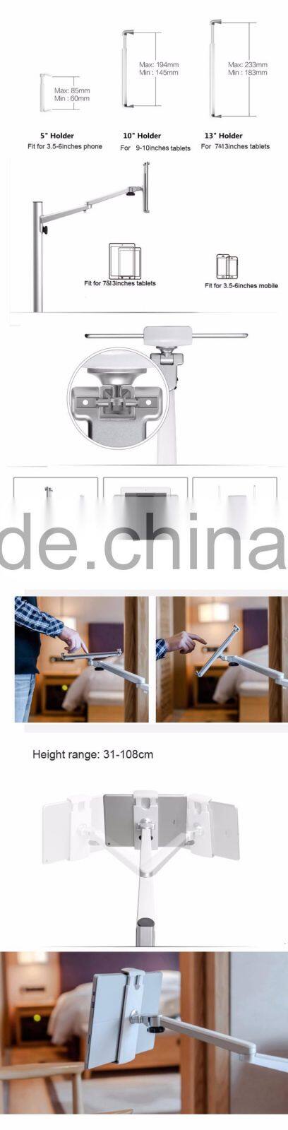 Professional floor tablet flexible arm stand