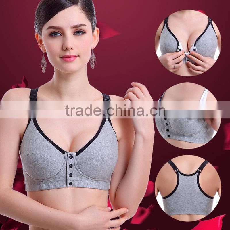 Women's Padded Maternity Underwire Nursing Bra with Front Buckle