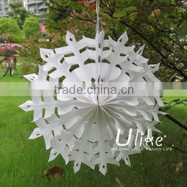 handmade paper snowflakes Christmas paper fan patterns big size snowflake