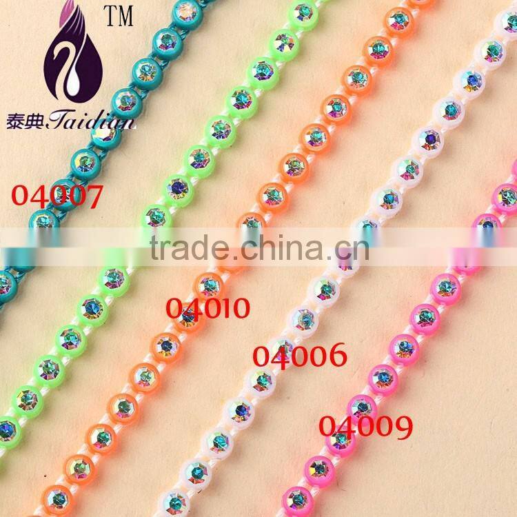 rhinestone dress trim,ss8 ab rhinestone banding