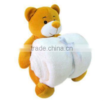 stuffed monkey blankets/Professional design stuffed animal toy soft plush monkey baby toy holding a blanket
