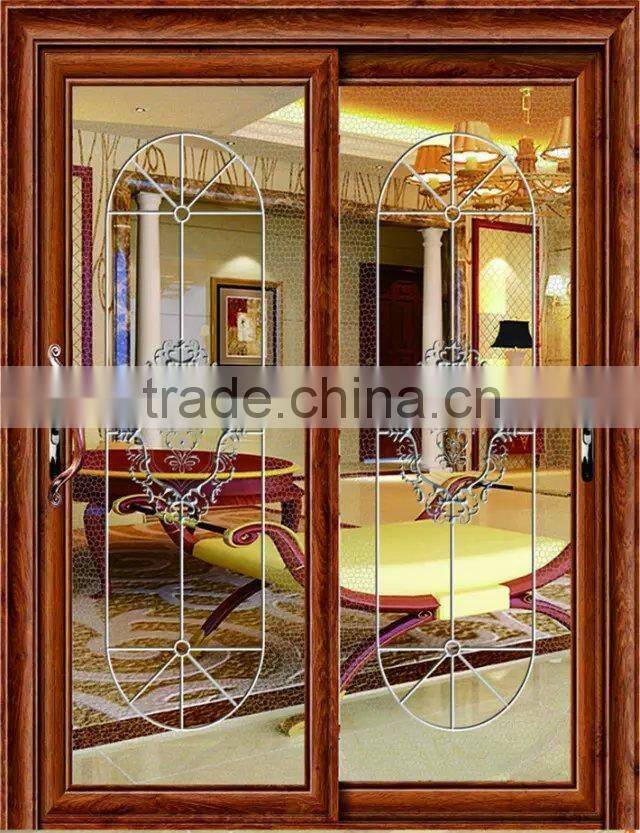 durable wooden frame glass carving for kitchen partition office partition