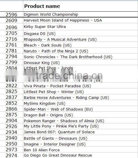 Hottest item!Drop shipping accept Pokemon cards for game cards For DS with retail package