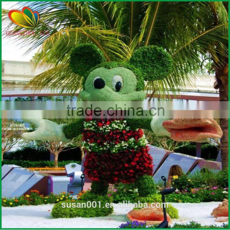 Garden decoration artificial cartoon topiary animals grass animal plastic artificial plants topiary animal