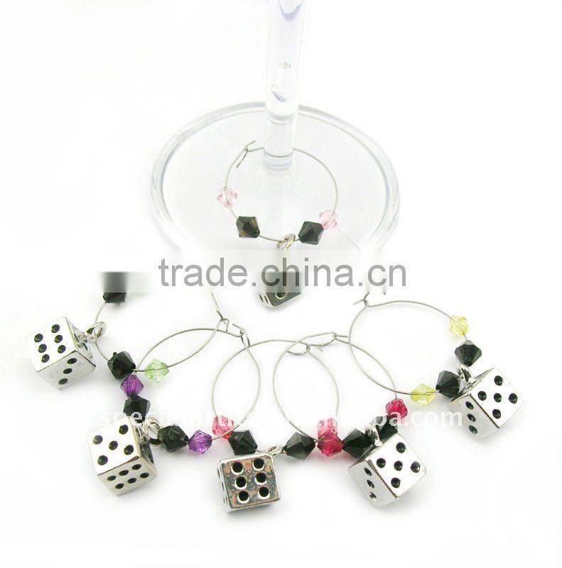 wholesale metal lucky theme wine bottle charms