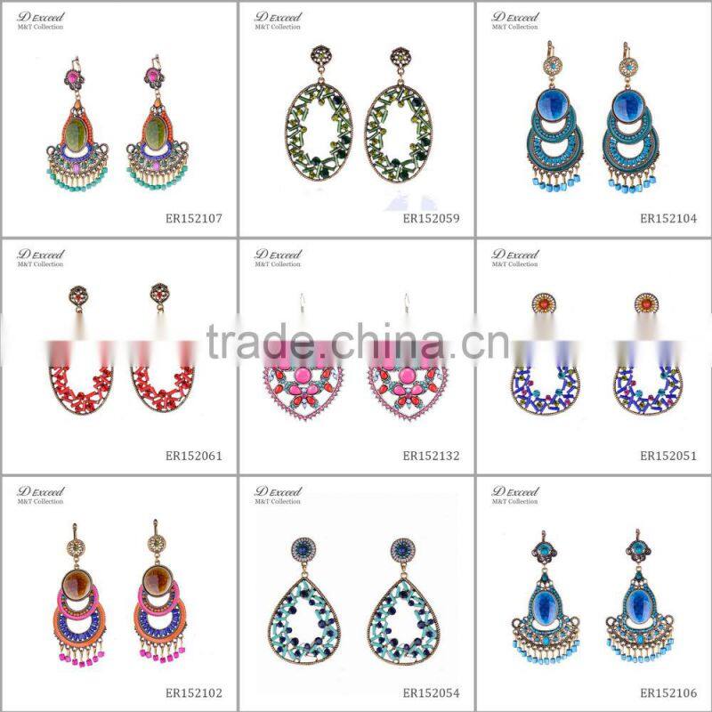 Wholesale Jewelry Fashion Designs Ladies/Women's Ethnic Bohemian Beaded Piercing Earrings Dangle Earrings