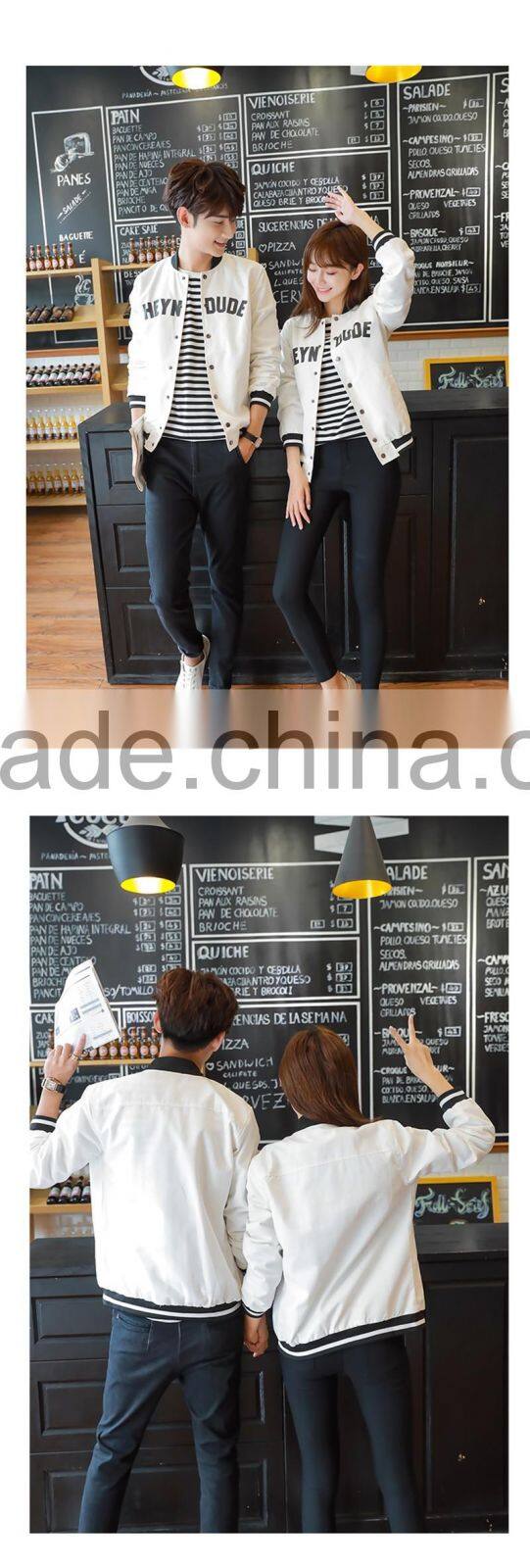 2016 New Fashion Young Men and Women Couples Outfit Korea Style Print Coat Outware Jackets OEM