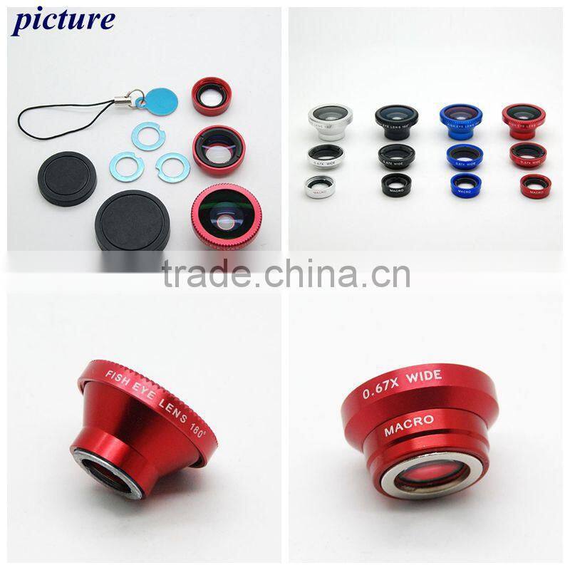 3 in 1 lens for iphone lens mobile phone lens fisheye+marco+wide general use