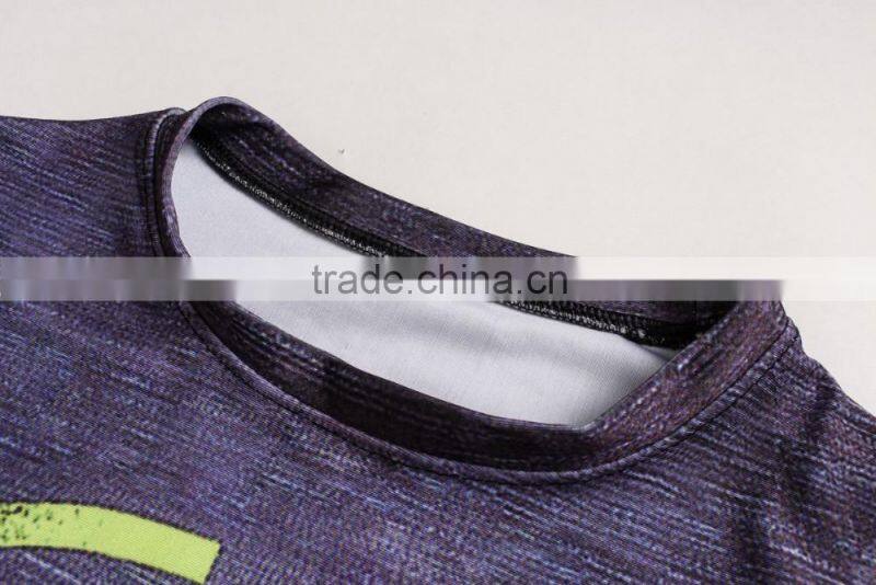 Customize digital printing t-shirt manufacturing polyester/spandex short sleeve with printing women dry fit t-shirt wholesale