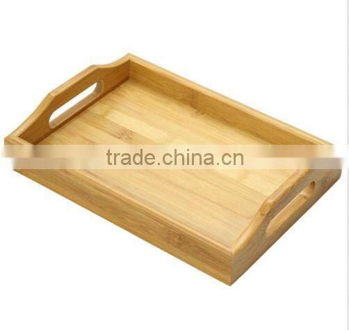 Trade assurance Natural Wood Serving Tray Breakfast Tea Coffee Bread Wooden Tray Plate Dishes