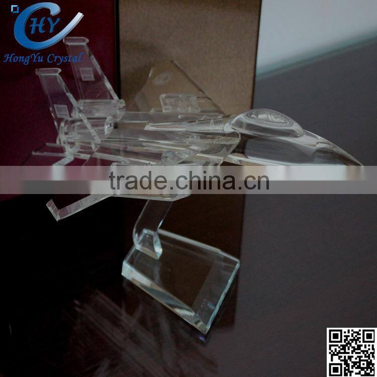 crystal glass f 16 model plane