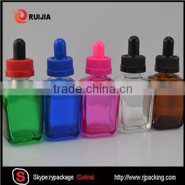 30ml matte frosted white black red glass dropper bottle 1oz square shape