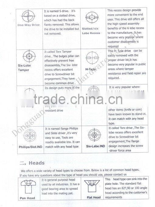 Made in China Camera screw