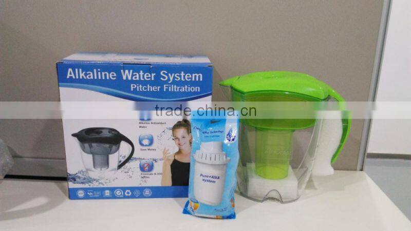 3.5L alkaline water filter pitcher/ Activated Carbon water filter system /water filter jug