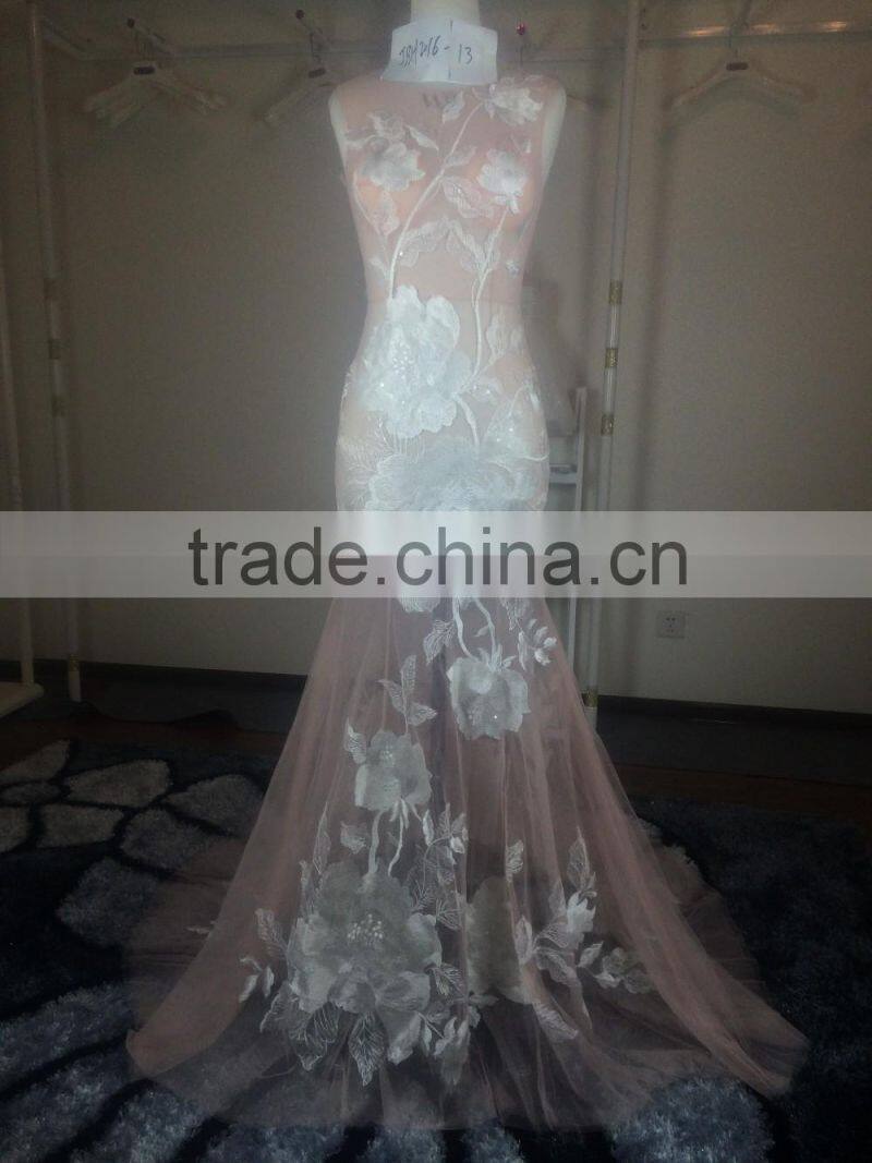 (JBH2016-14) MARRY YOU Transparent Sexy Bare Back Evening Dress