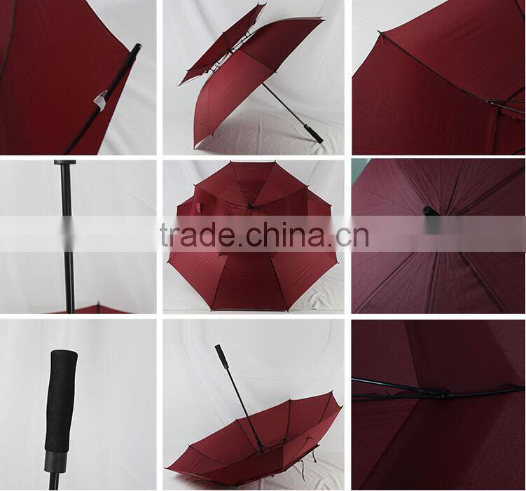 Promotioanl golf umbrella air umbrella Double Canopy Windproof Golf Umbrella