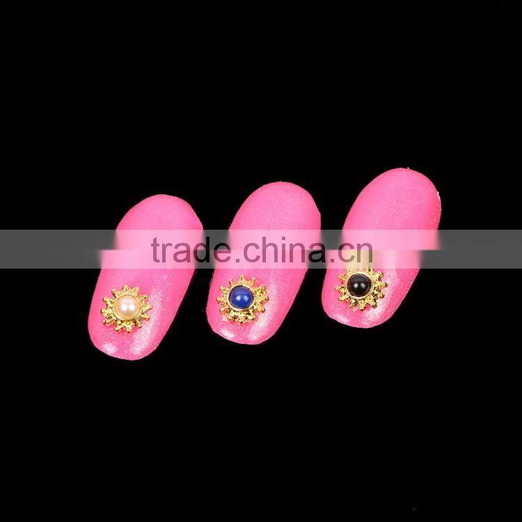 2016 Most Popular Beauty Japan Style Colorful Alloy Charms Gold Jewerly Designs Metal Nail Art Decoration