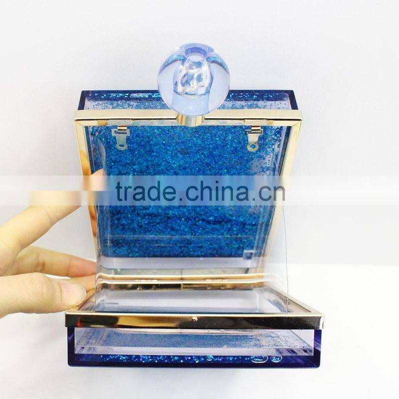 Standing style acrylic lady bag, fashion lady clutch bag