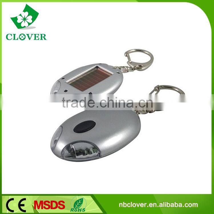 2 led plastic solar flashlight mini solar keychain