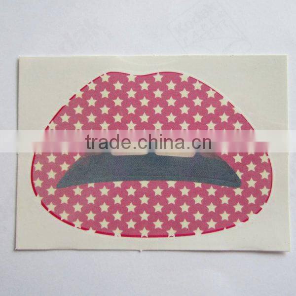 Custom silver bling glitter lip temporary tattoo sticker art tattoo sticker factory