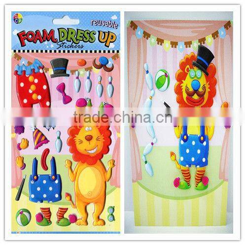 Dress up vinyl stickers wholesale , DIY/3D EVA dress up sticker
