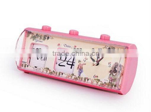 2013 new products platic desk/table alarm clock with calendar for promotion