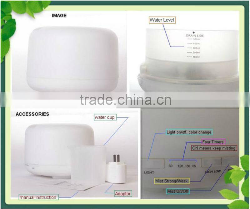 500ml New Color-Changing LED Ultrasonic aroma Aromatherapy Diffuser BK-EG-FD04