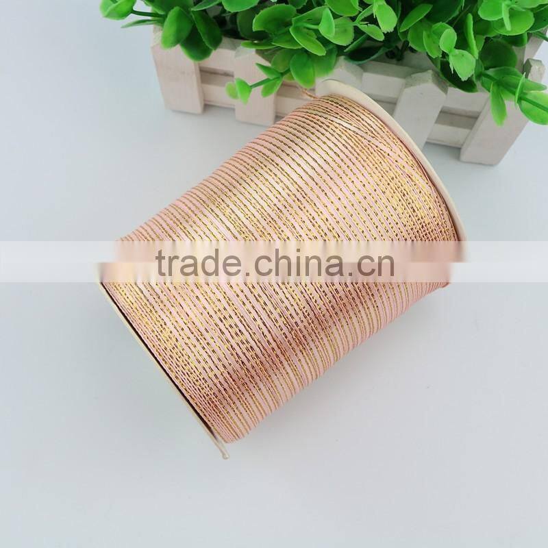 Top Quality Promotional 3mm Satin Ribbon With Golden Edges