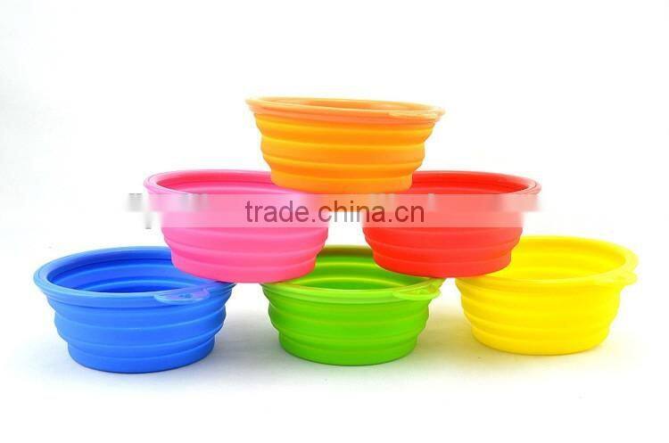 China Factory OEM Stocks Feature & Brand Label Silicone Collapsible Infrared Pet Bowl