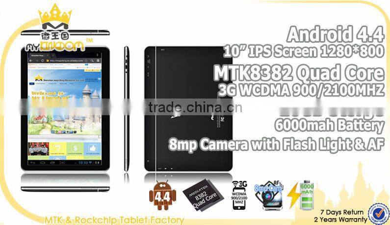 10 inch MTK8382 quad core 3G supper tablet pc