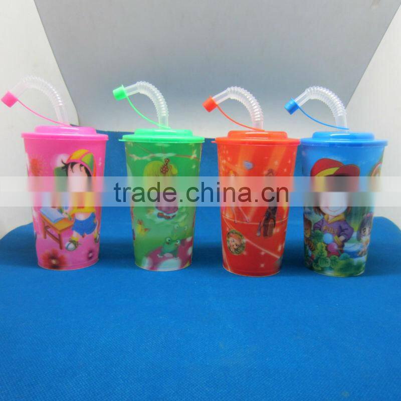 drinking reusable plastic acrylic straw cup with lid