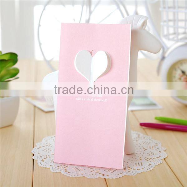 Hand Made Paper Folding Birthday Greeting Cards Design with heart and handle