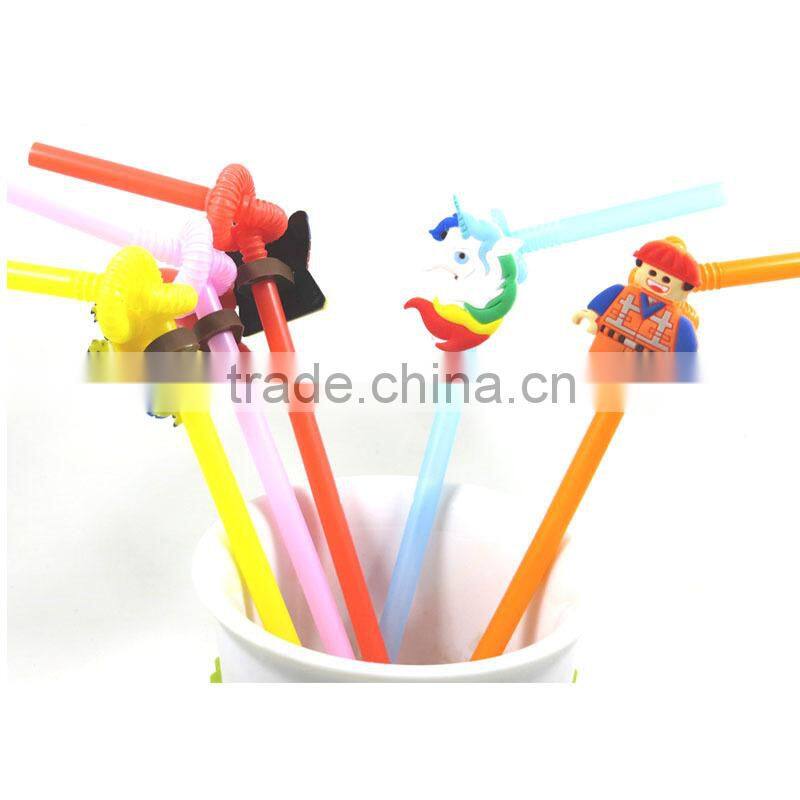 Wholesales custom DIY promotion cartoon straw
