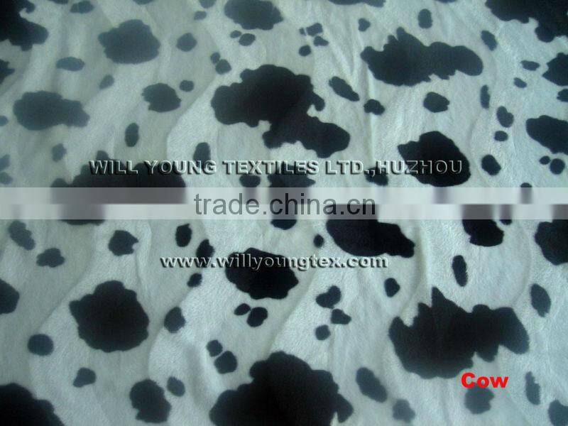 Animal print plush velboa fabric for sofa
