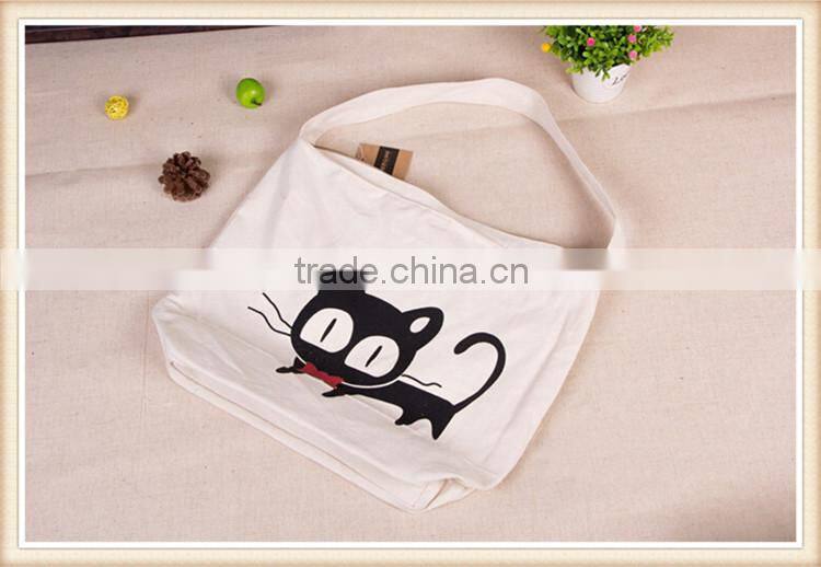 Cat pattern printing canvas tote bag