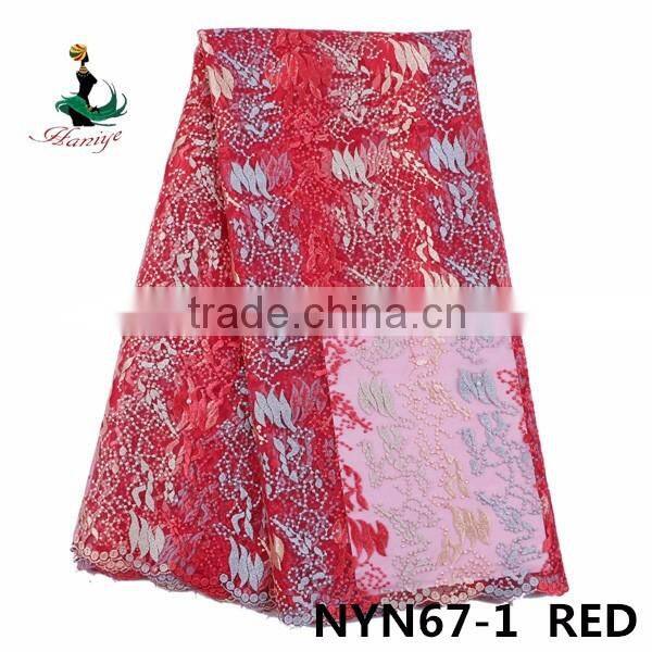 2016 Haniye Wholesale fashion tulle lace french lace/african tulle lace fabric/NYN67