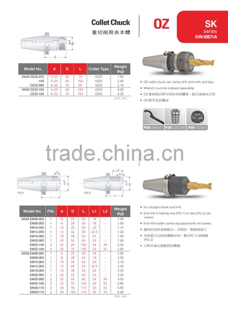 DAT50-TG100-3.50 collet CNC Milling tool holders