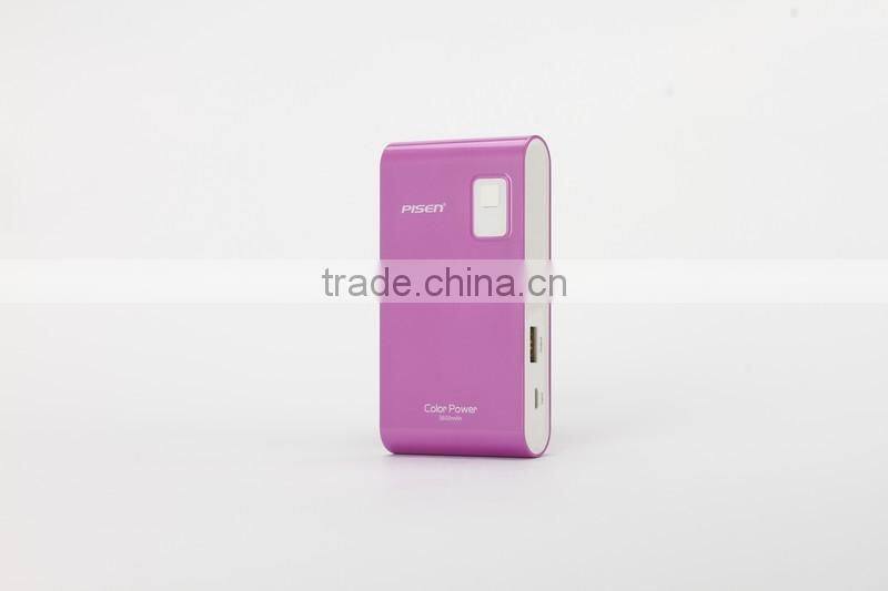 pisen color mobile power bank 4200 mah external battery charger for mobile phone