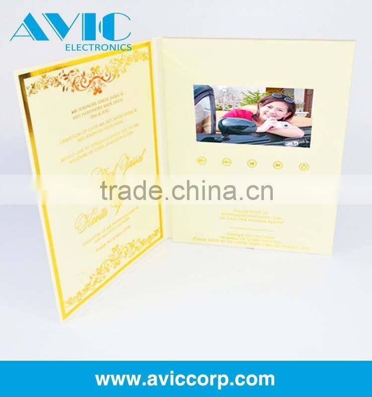 Colorful custom design inserted video brochure