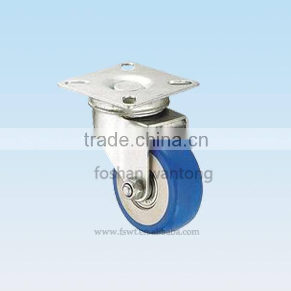 2 Inch Blue PVC Double Bearing Swivel Small Furniture Caster