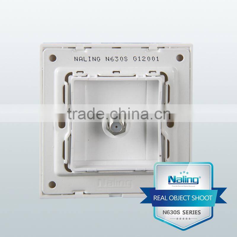 pure white with silver ring TV wall socket satellite