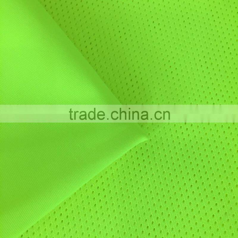 100gsm 100%polyester warp knitted fluorescent fabric for safety vest