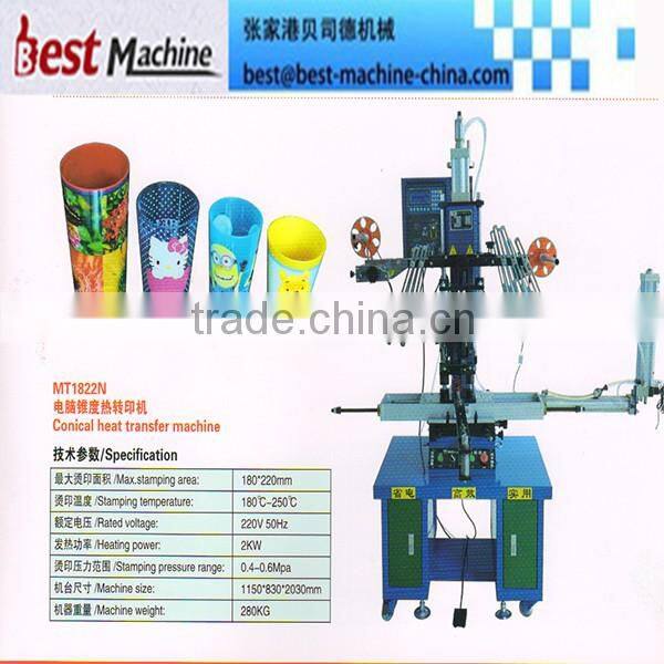 easy-control conical heat transfer printing machine for sale