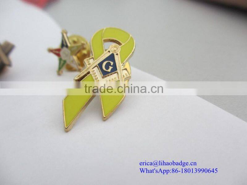 custom luxury 3d masonic brass lapel pin badge