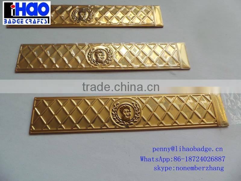 Fashion full color printing wine bottle metal label for whiskey