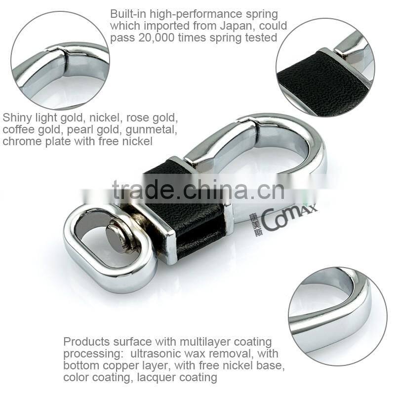 Silver 19mm tail leather coated metal clasp for purse and bracelet