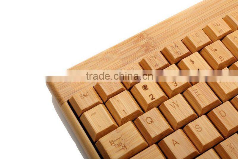New Arrival Professional Bamboo & Wood Mechanical Keyboard wireless stylem, full set computer accessories